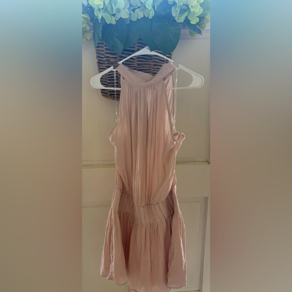 DO+BE Pink Silk Highneck Mini Dress